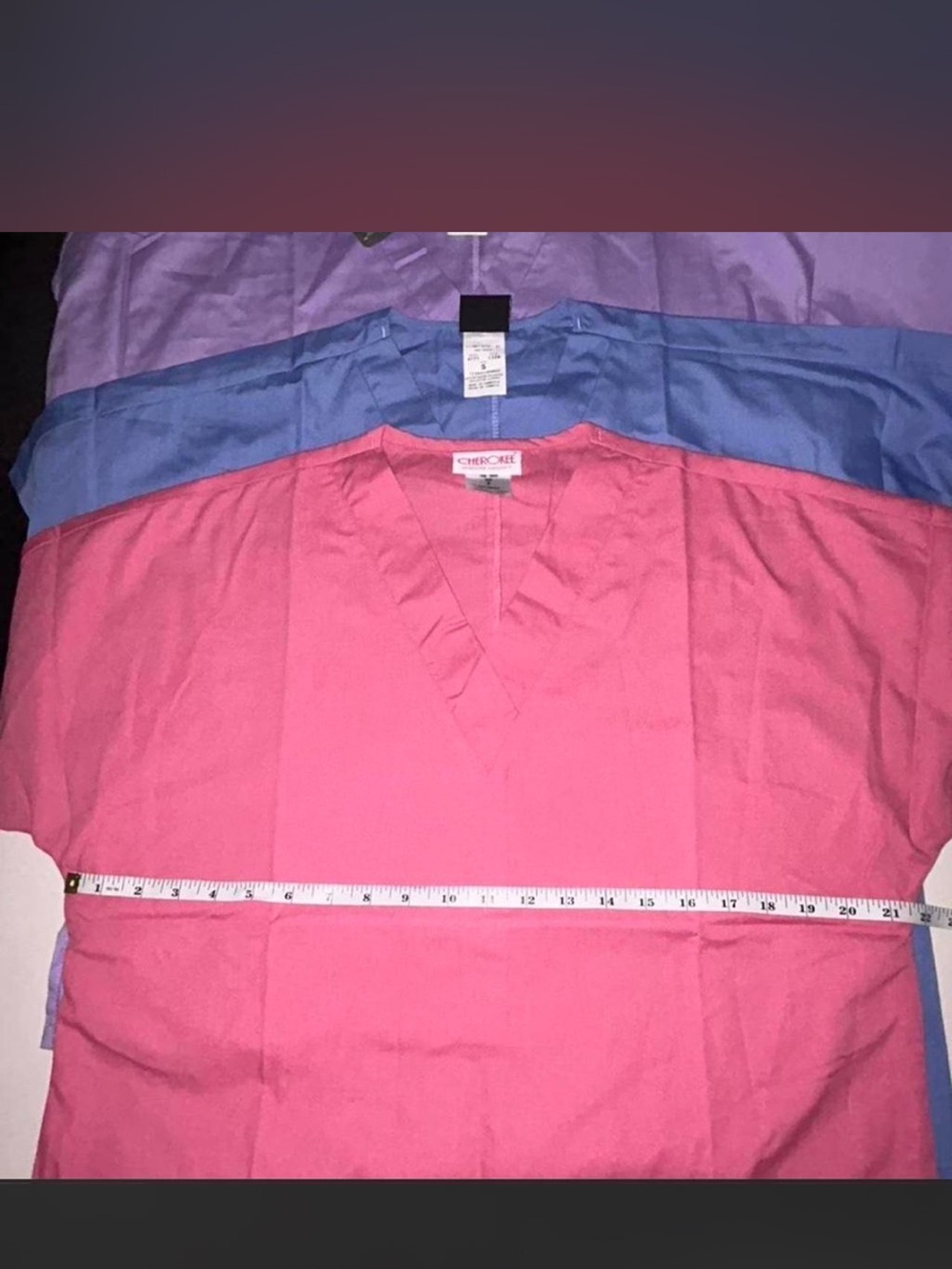 Cherokee Pink V-Neck Medical Scrub Top